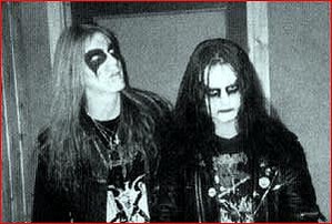 A black and white picture of members of death metal band 